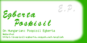 egberta pospisil business card